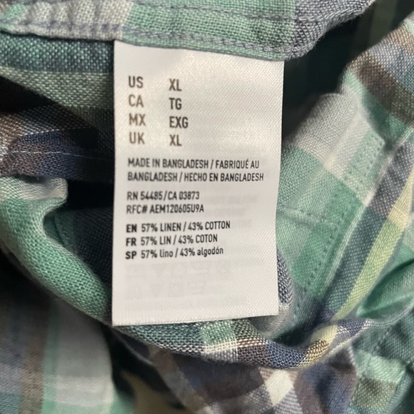 MENS AMERICAN EAGLE LONG SLEEVE BUTTON DOWN LINEN SHIRT NEW - Picture 3 of 5